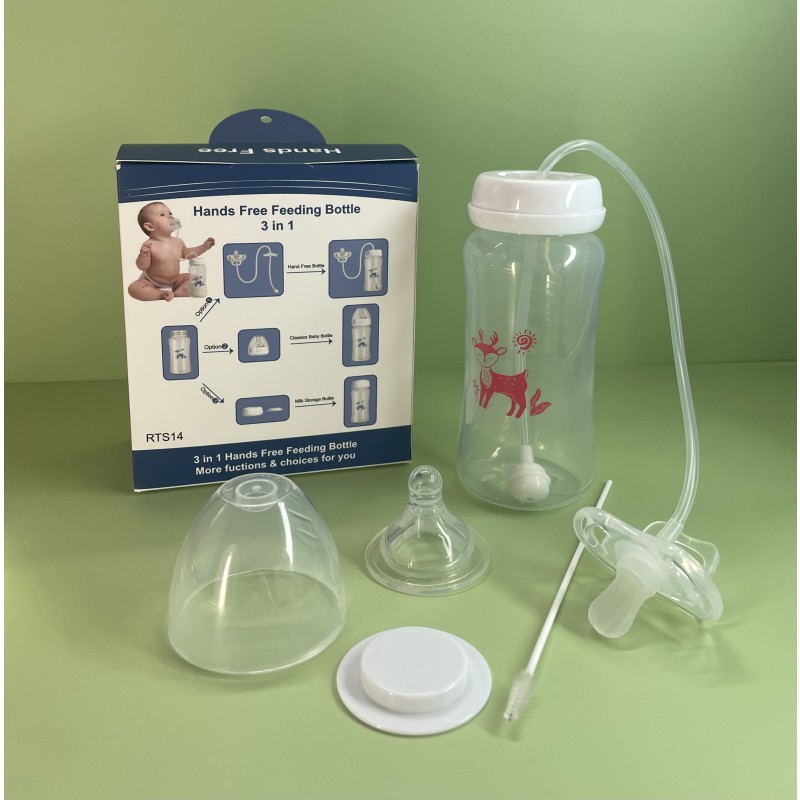 Baby Feeding Bottle Supplier - BPA Free 300ml Wide Neck Hand-Free