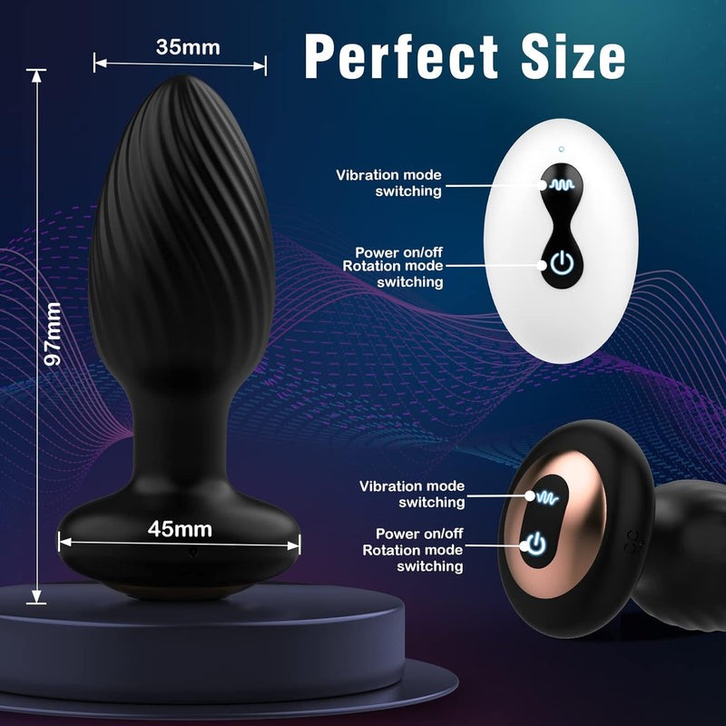 Hot Sale Wireless Remote Control Male Vibrating Prostate Massager Rotating Anal Vibrator Butt Plug Dilator Sex Toy for Women Men