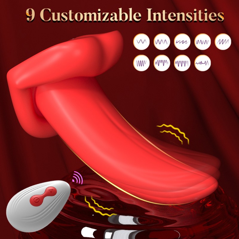 YQ APP Remote Control 9 Customizable Intensities  Portable Licking Tongue Vibrator Clitoral Vibrators Clit Stimulator for Women