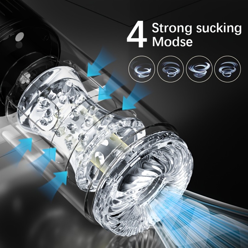 3 in 1 TPE Pocket Pussy Oral Sex Stroker Waterproof Thrusting Rotating Sucking Automatic Male Masturbation Cup Sex Toys for Men