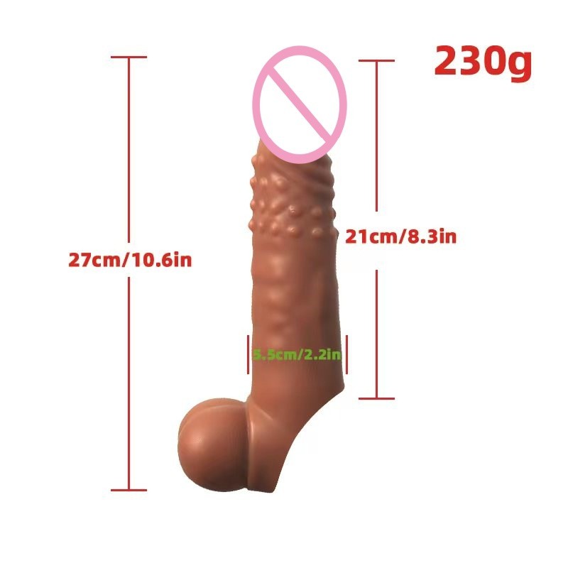 Male Extended Guard Set  Triple Restraint Set for Penis and Scrotum  Silicone Lock  and Sex Toy