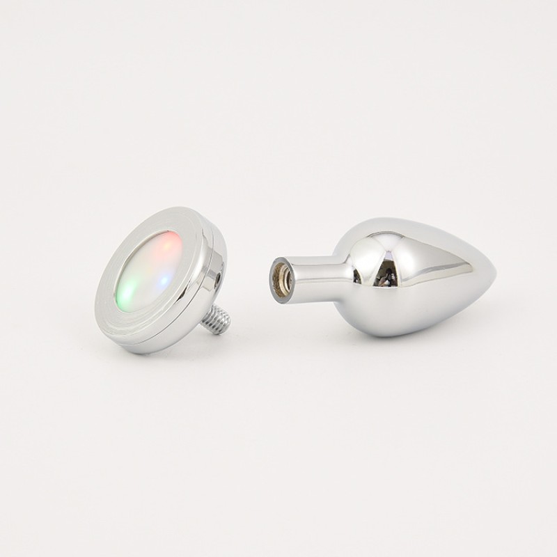 Bullet Head Anal Plug rainbow Light Emitting Metal Anal Plug Expansion Adult Products  Sex Toys