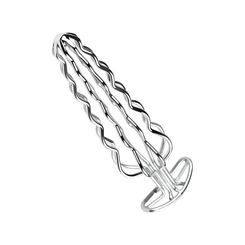 Six Ball Hollowed Out Anal Plug with Posterior Expansion for Adult Sex Toys