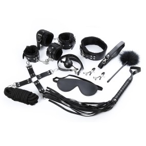 10 Piece Set of Leather Fun PU 10 Piece Set of Adult Toys for Couples