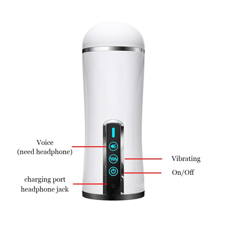 Voice Vibrating Electric Male Masturbator Cup Deep Throat Silicone 3D Realistic Pocket Pussy Oral Sex Toy for Man Masturbation