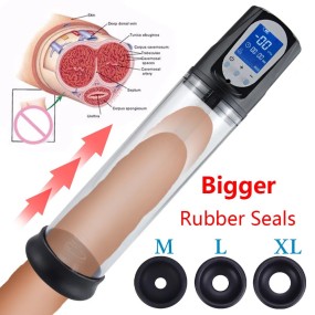 Electric Penis Vacuum LCD Pump Sex Toys for Men Enlargement Extend Trainer Sucking Vibrator Machine Vagina Male Masturbator