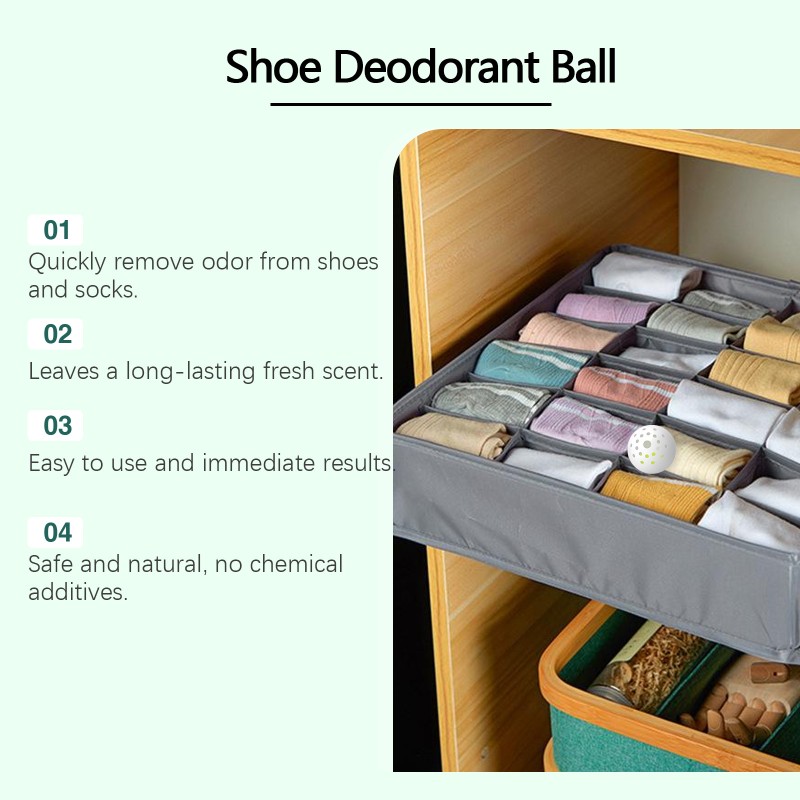 JUE FISH Shoe Socks Deodorant Balls Shoe Cabinet Solid Air Freshener Fragrance Sneaker Deodorizer Sneakers Remove Odor Ball