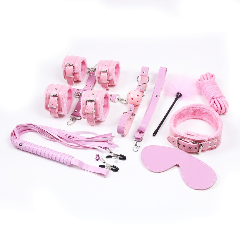 10 Piece Set of Leather Fun PU 10 Piece Set of Adult Toys for Couples