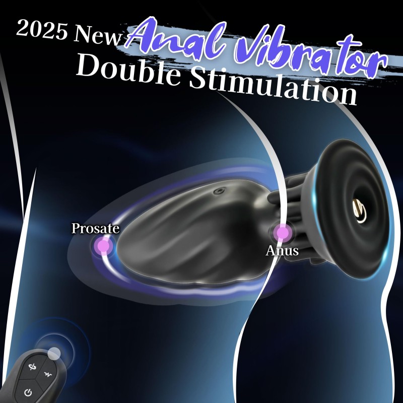 Vibrating Butt Plug Anal Dildo Remote Control Prostate Massager Anal Plug Adult Sex Toy with 10 Rotation and Vibration Modes
