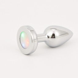 Bullet Head Anal Plug rainbow Light Emitting Metal Anal Plug Expansion Adult Products  Sex Toys