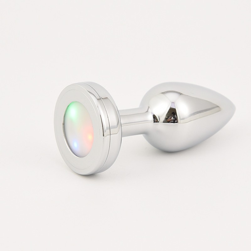 Bullet Head Anal Plug rainbow Light Emitting Metal Anal Plug Expansion Adult Products  Sex Toys