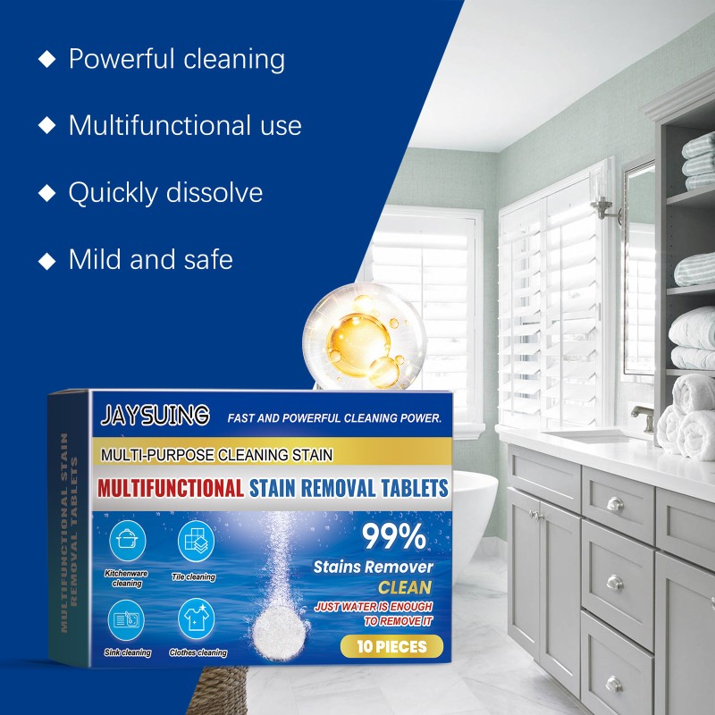 Jaysuing Multipurpose Cleaner Powder Grease Oil Dirt Cleaning Sink Clothes Stains Kitchen Household Powerful Cleaner Tablets