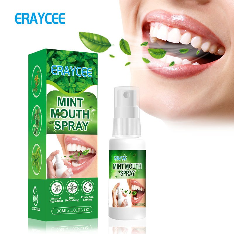 Popular ERAYCEE Natural Ingredients 0 Alcohol Bad Breath Removal Reduce Odor Mint Mouth Spray