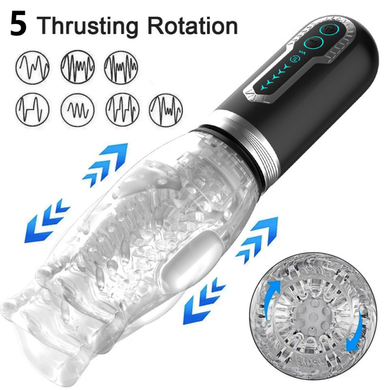 Rotating Electric Thrusting Telescopic Masturbators Men's Sex Toys with Cup for Male Masturbation