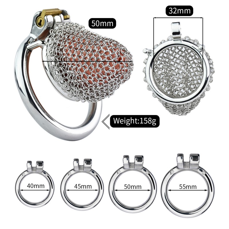 New Product Mesh Metal Soft Armor Men's Stainless Steel Penis
