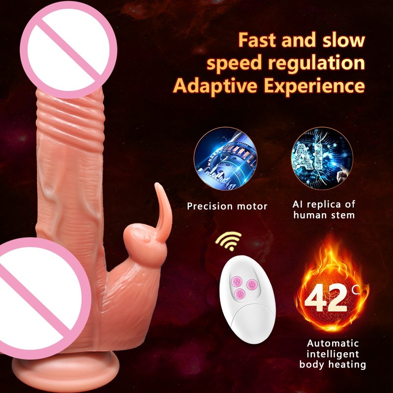Rotating Rabbit Silicone Dildo Vibrator Soft Adult Sex Toy for Female Masturbator Clitoris Vagina Orgasm