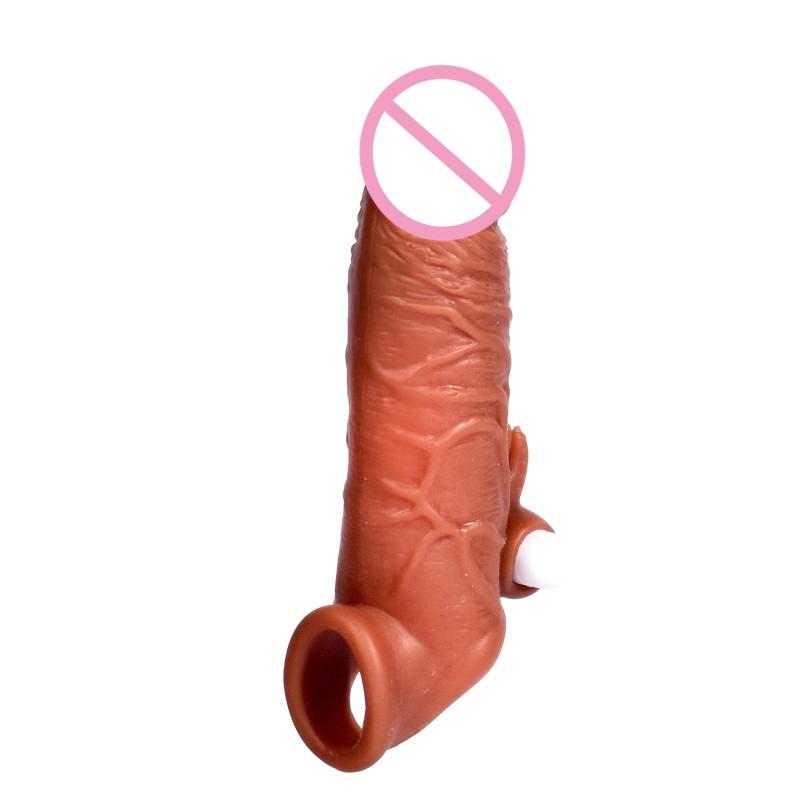 Male Penis Set Locking Ring  Elongated and Thickened Crystal Set Particle Vibrating Wolf Tooth Set  Adult Product
