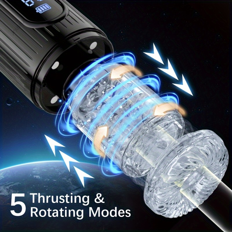 3 in 1 TPE Pocket Pussy Oral Sex Stroker Waterproof Thrusting Rotating Sucking Automatic Male Masturbation Cup Sex Toys for Men