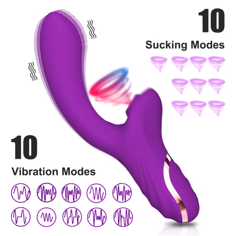 Aiersha 2 in 1 Powerful Clitoris Sucking Sex Vibrator G Spot Stimulator Vagina Dildo Vibrator for Women
