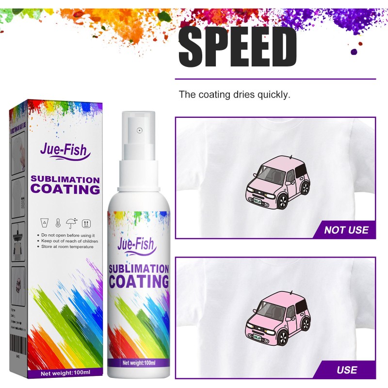 Jue Fish Hot Sale Clothing Stamping Durable Stain Resistant Color Developing Multi Purpose Sublimation Coating Spray