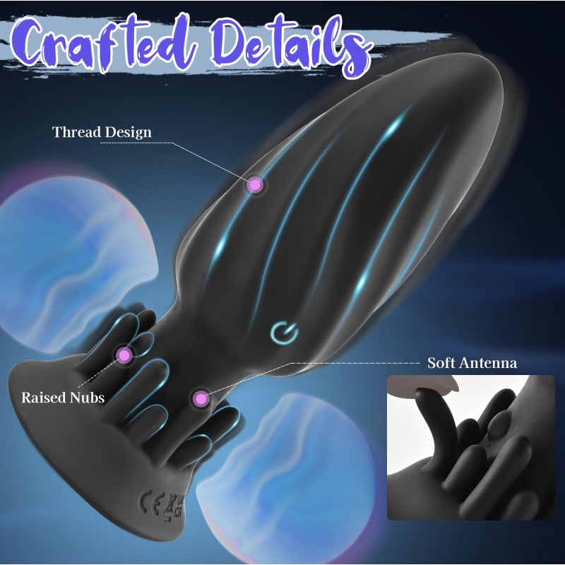 Vibrating Butt Plug Anal Dildo Remote Control Prostate Massager Anal Plug Adult Sex Toy with 10 Rotation and Vibration Modes