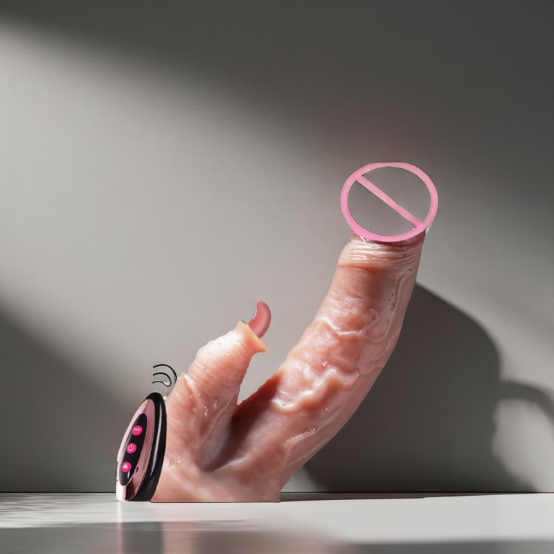 Realistic Silicone Remote Control Vibrator Big Dildo Sex Toy for Women Thrusting Tongue Licking Dildo Masturbator
