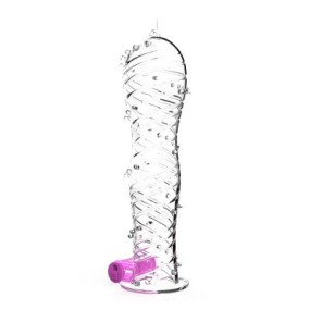 Reusable Sex Toy Vibrating Penises Extension Crystal Condoms for Men