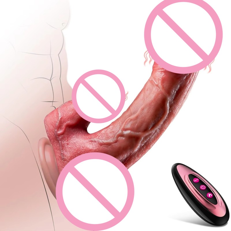 Realistic Silicone Remote Control Vibrator Big Dildo Sex Toy for Women Thrusting Tongue Licking Dildo Masturbator