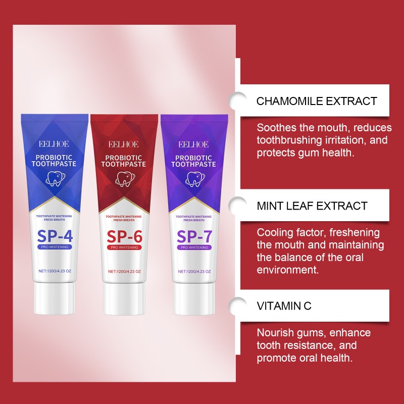 EELHOE Probiotic Multi-Purpose Toothpaste Brightening & Whitening Fresh Breath & Gum Protection Optimal Teeth Cleaning