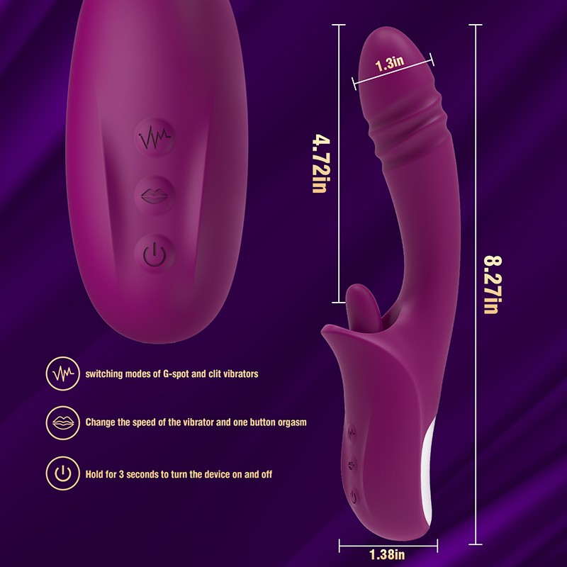 USB Rechargeable Rabbit Vibrator for Women 11-Kind Vibrating Thrusting Sex Toy G Spot Massage Dildo for Adults