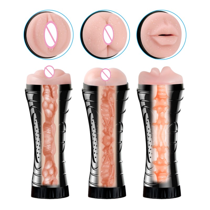 BlueRabbit Wholesale Sex Toys for Men Reusable Vacuum Pocket Anal Mouth Soft Pussy Masturbator for Man Vagina