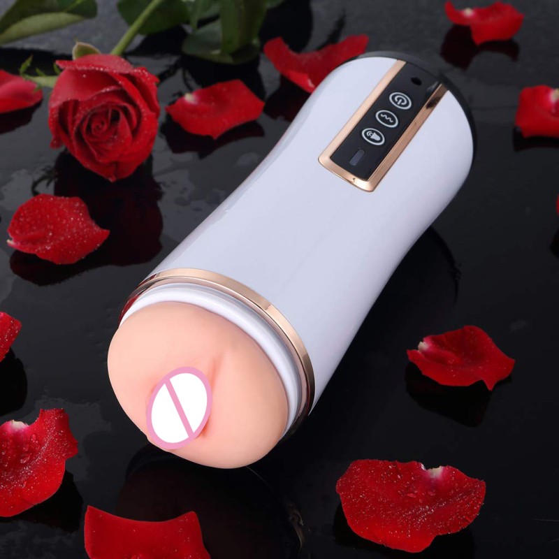 Voice Vibrating Electric Male Masturbator Cup Deep Throat Silicone 3D Realistic Pocket Pussy Oral Sex Toy for Man Masturbation