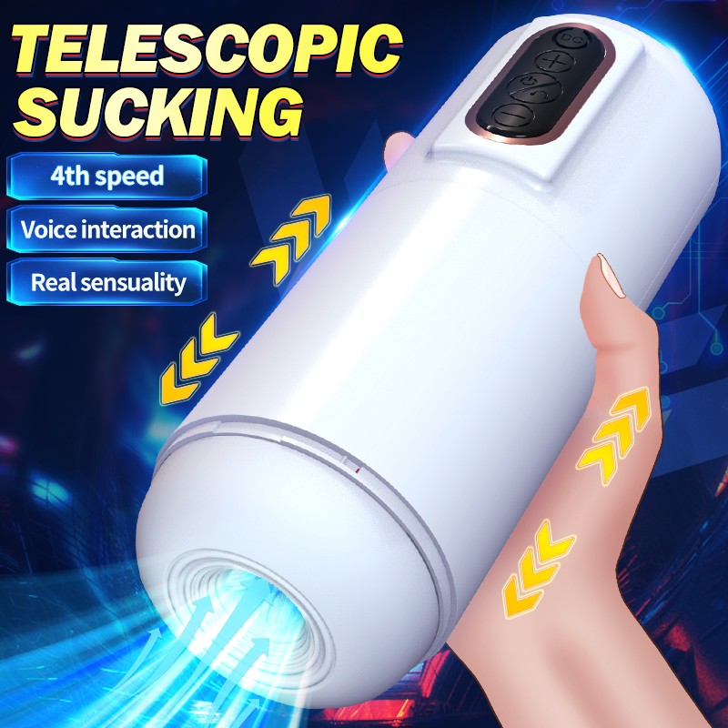 Male Sex Toy Automatic Sucking Vibrator Telescopic Masturbator Cup for Men Voice Vaginal Suction Pocket Pussy Adult Product