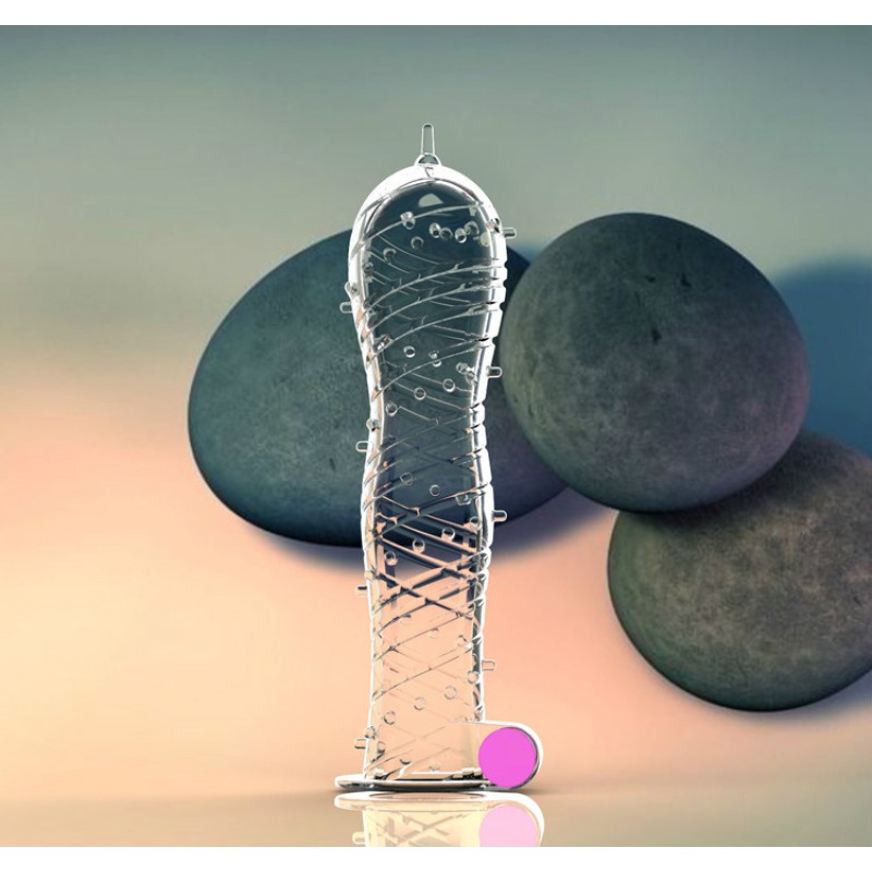 Reusable Sex Toy Vibrating Penises Extension Crystal Condoms for Men
