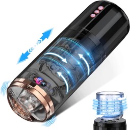 10 Vibration 5 Thrusting Rotating Modes Pocket Pussy Electric Male Stroker Toy TPE Automatic Male Masturbator Adult Sex