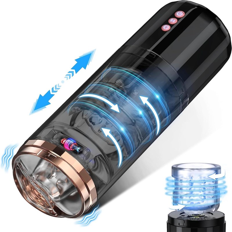 10 Vibration 5 Thrusting Rotating Modes Pocket Pussy Electric Male Stroker Toy TPE Automatic Male Masturbator Adult Sex