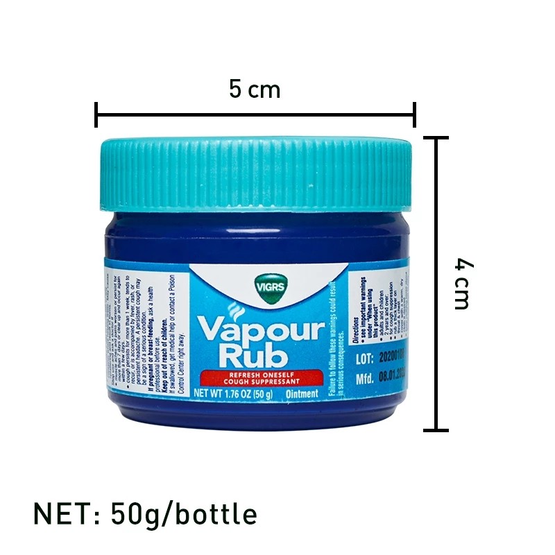 Vapour Rub White Cooling Balm Herbal Cream Refresh Ointment Cold Muscle Aches Pain Essential Oil 50g