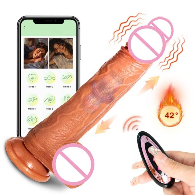 Remote Control Stretch Swing Realistic Dildo Vibrator for Women Thrusting Heatable Vibrator Lifelike Dildos Adult Sex Toys