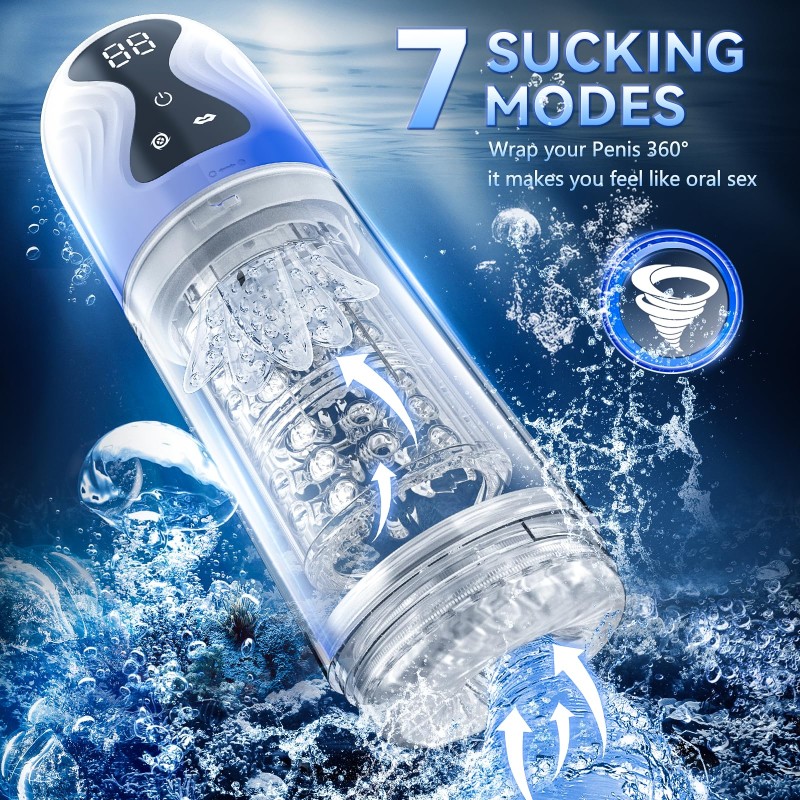Waterproof Spa Massager Pocket Pussy Stroker Sex Machine Penis Pump Sucking Rotating Automatic Male Masturbator Sex Toys for Men