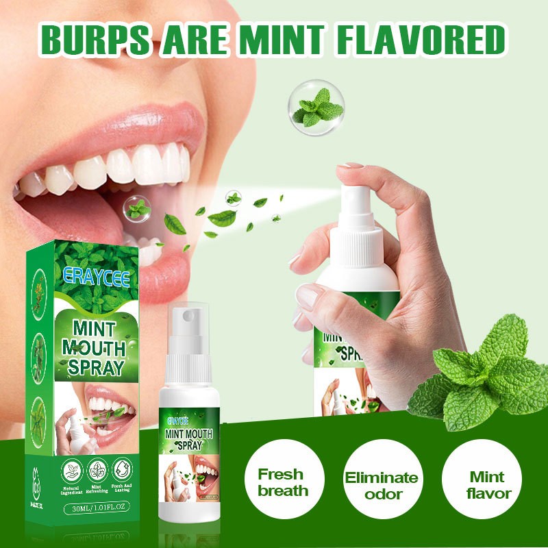 Popular ERAYCEE Natural Ingredients 0 Alcohol Bad Breath Removal Reduce Odor Mint Mouth Spray