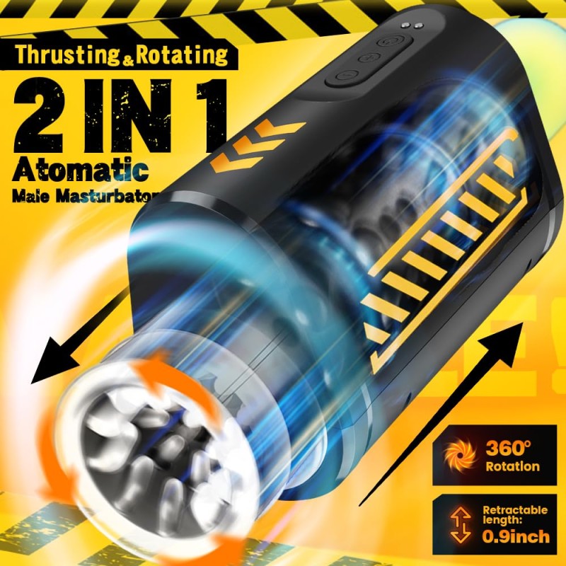 3D Realistic Vagina Pocket Pussy Male Stroker Adult Sex Toy Through-open Thrusting Rotating Automatic Masturbator Cup for Men