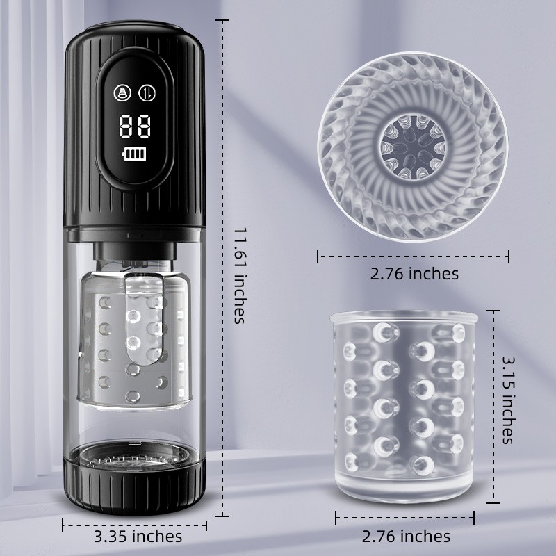 3 in 1 TPE Pocket Pussy Oral Sex Stroker Waterproof Thrusting Rotating Sucking Automatic Male Masturbation Cup Sex Toys for Men