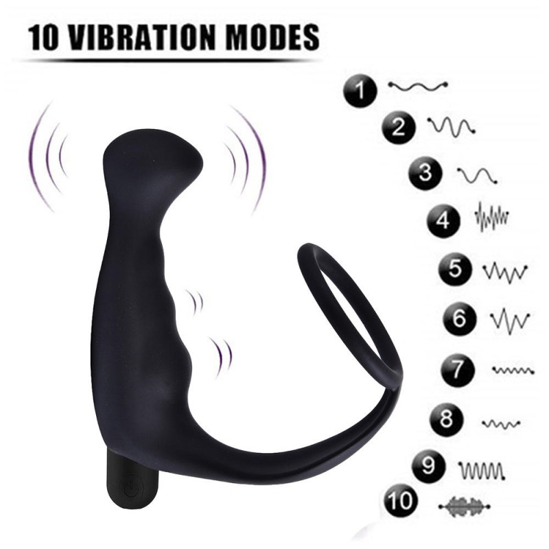Men's Prostate Vibrator Frequency Conversion Massager Wearable Silicone Anal Plug Adult Sex Toy