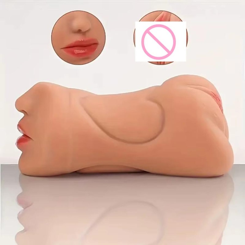3-in-1 Male Masturbator with Realistic Mouth Tight Tunnel Pussy Deep Throat Adult Sex Toy for Intense Pleasure