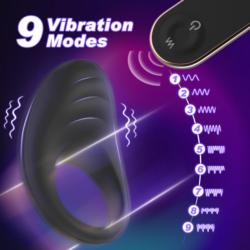 SHIDUNSI Remote Control Couple Sharing Cock Ring Penis Ring Extreme Flapping Vibration Elastic Silicone Sex Toys for Men