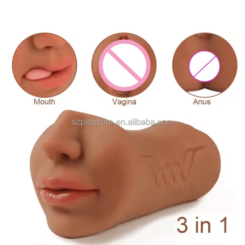 3 in 1 Masturbator Anal Butt Mouth Real Vagina Pockets Pussy for Men Sex Male Toys Sex Adult Sexy Toys Male Masturbator