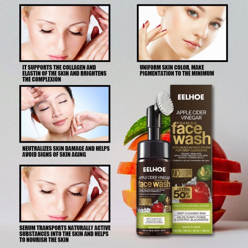Face Wash Supplier - With Brush Apple Cider Vinegar Foaming 150ml