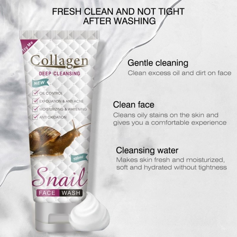 Face Cleanser Manufacturer - Private Label Organic Oil Control Snail Collagen