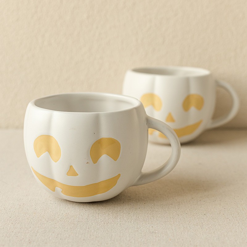 Ceramic Mug Supplier - Cute Large Capacity Pumpkin Couple Milk Coffee