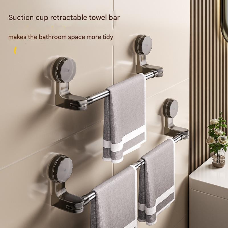 Towel Rack Factory - Sucker Retraction Bathroom Wall Hanging Storage